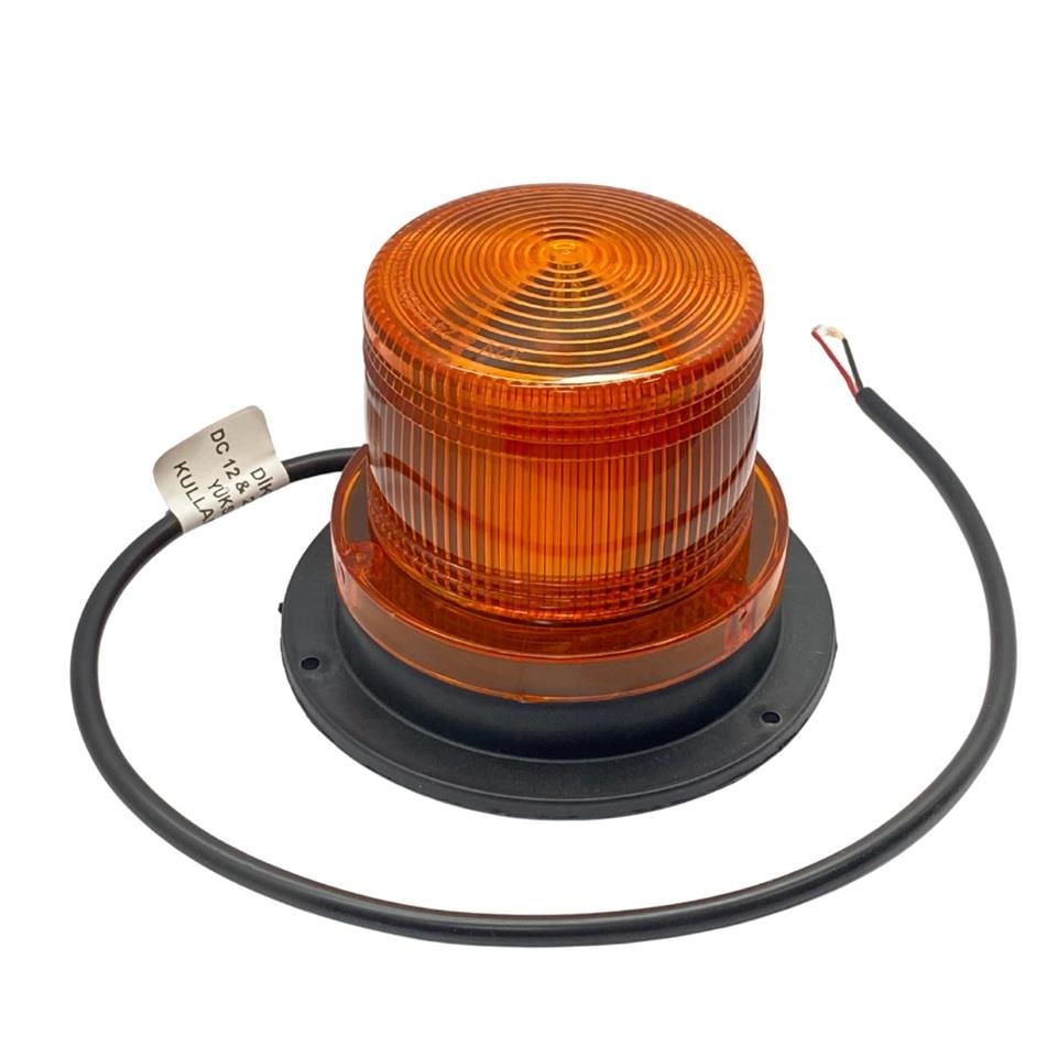 12V-24V ÇAKAR TEPE LAMBA LEDLİ MIKNATISLI KABLOLU SARI (128*110 MM)
