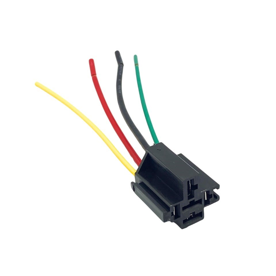 RÖLE SOKETİ (RÖLE YUVASI) (4 UÇLU/5 UÇLU 80 A) (2 UÇ KÜÇÜK / 3 UC BÜYÜK) (3 MM) (KABLOLU)