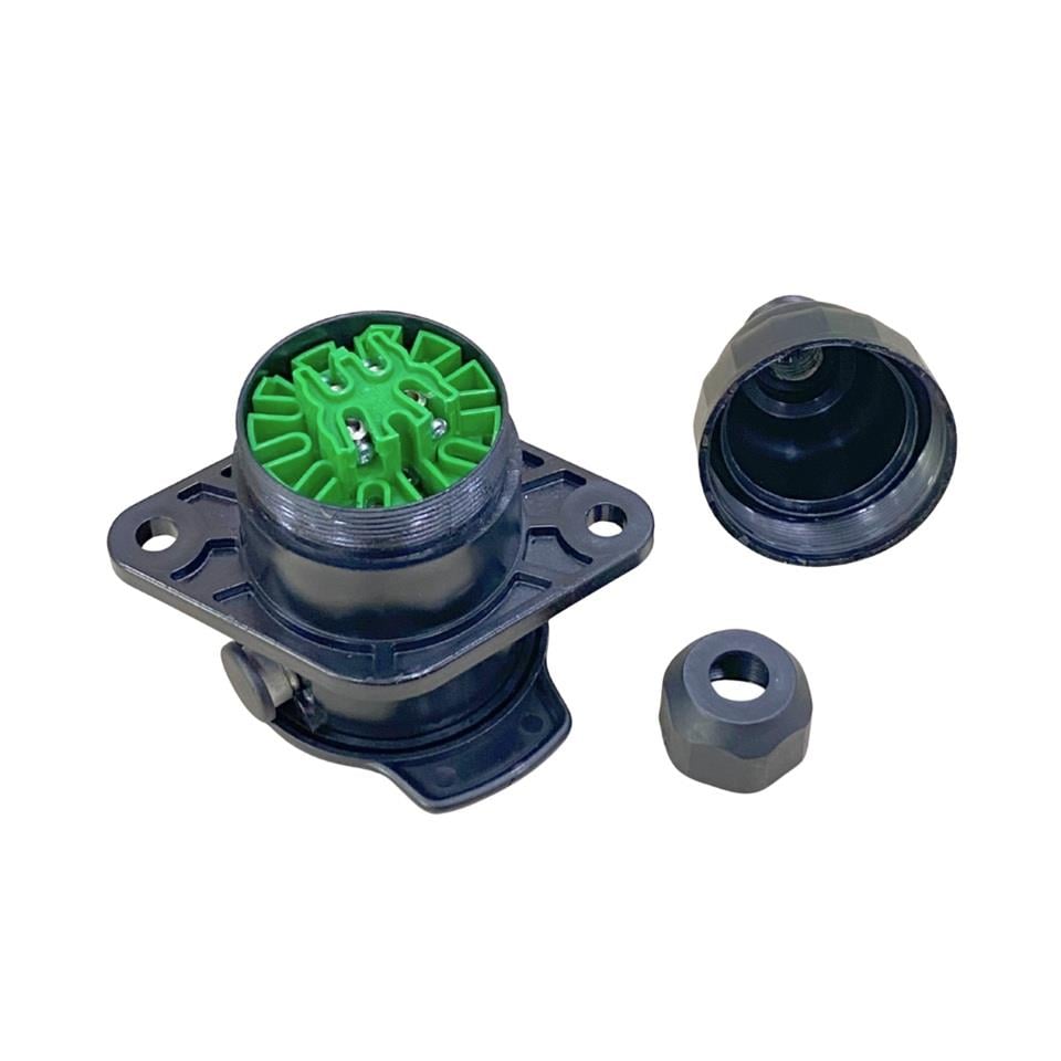 TIR DORSE ELEKTRİK SOKETİ (RÖMORK FİŞİ) (15'Lİ DİŞİ) (YEŞİL KAPAKLI)