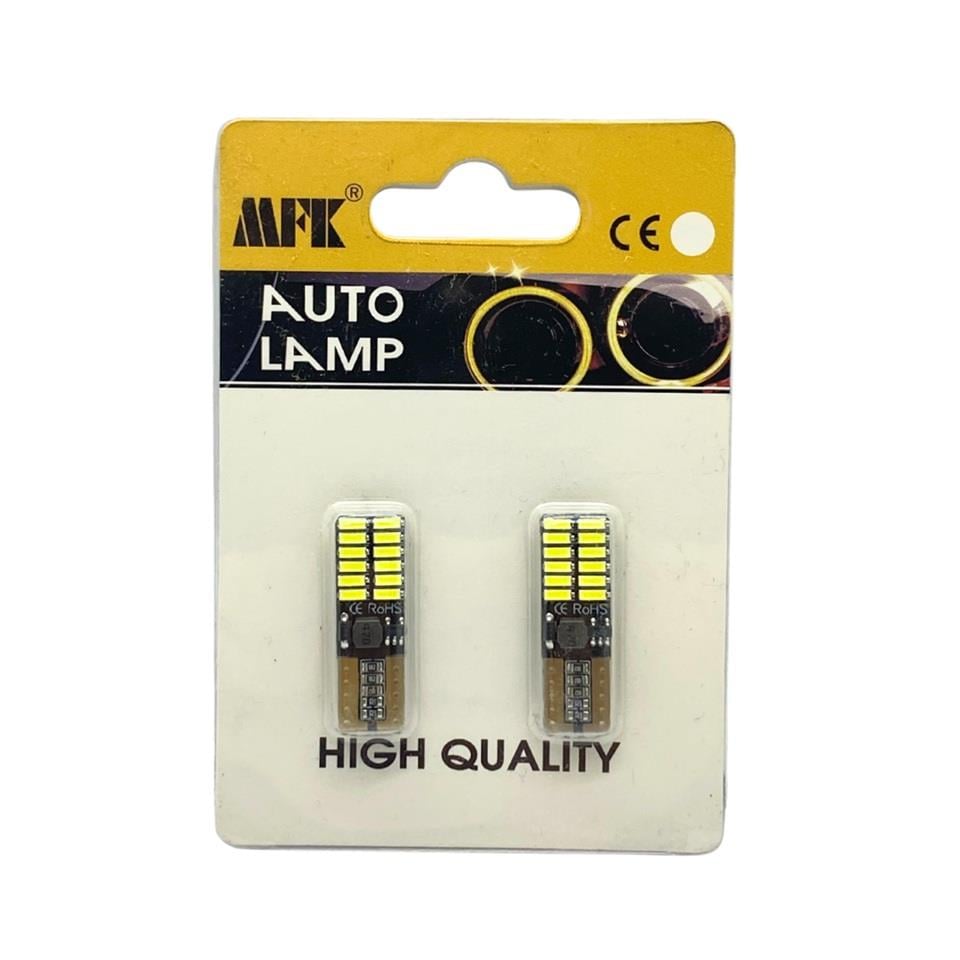 12V-24V DİPSİZ AMPUL T10 24 LEDLİ BEYAZ CANBUS (2 AD)