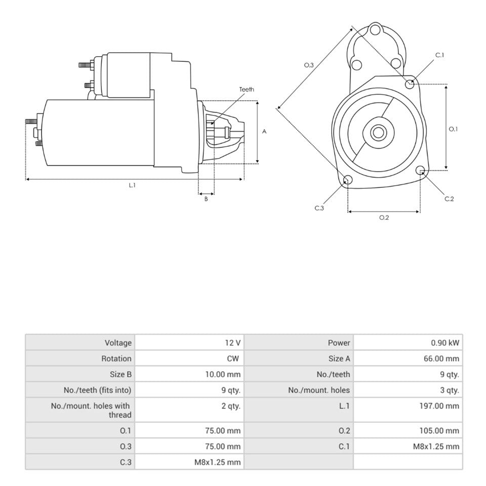 12V MARŞ MOTORU VALEO TİPİ 9 DİŞ RENAULT R12 TOROS