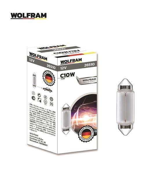 WOLFRAM 12V SOFİT AMPUL 10W UZUN TİP (41 MM) GERMANY