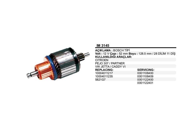 12V MARŞ KOLLEKTÖRÜ BOSCH TİPİ 11 DİŞ CITROEN BERLINGO-FIAT SCUDO-PEUGEOT 307-VW CADDY/JETTA
