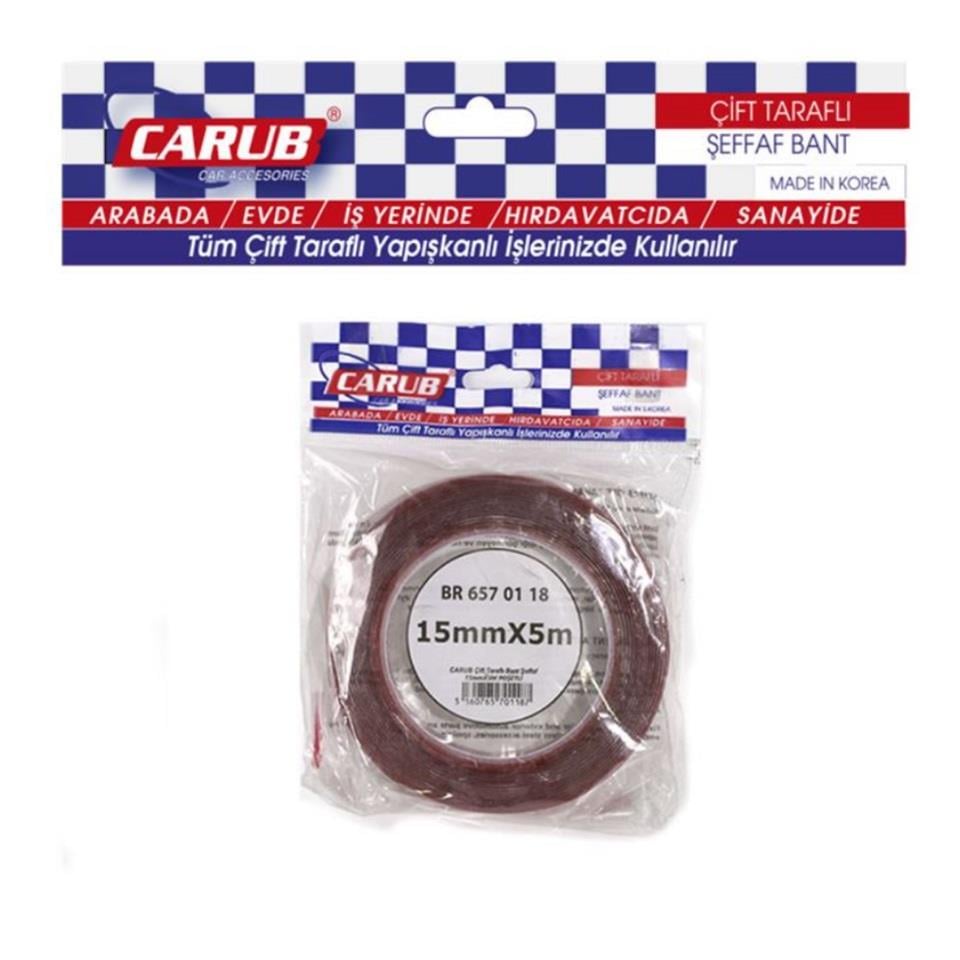 ÇİFT TARAFLI BANT 15 MM X 5 MT ŞEFFAF (SİLİKONLU)