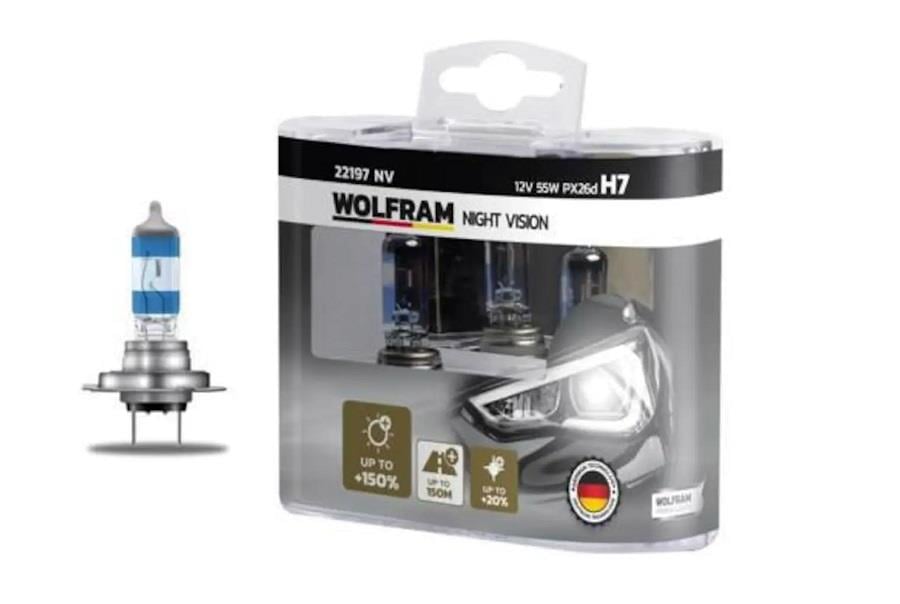 WOLFRAM 12V H7 AMPUL 55W +%150 FAZLA IŞIK NIGHT VISION GERMANY (2 AD)