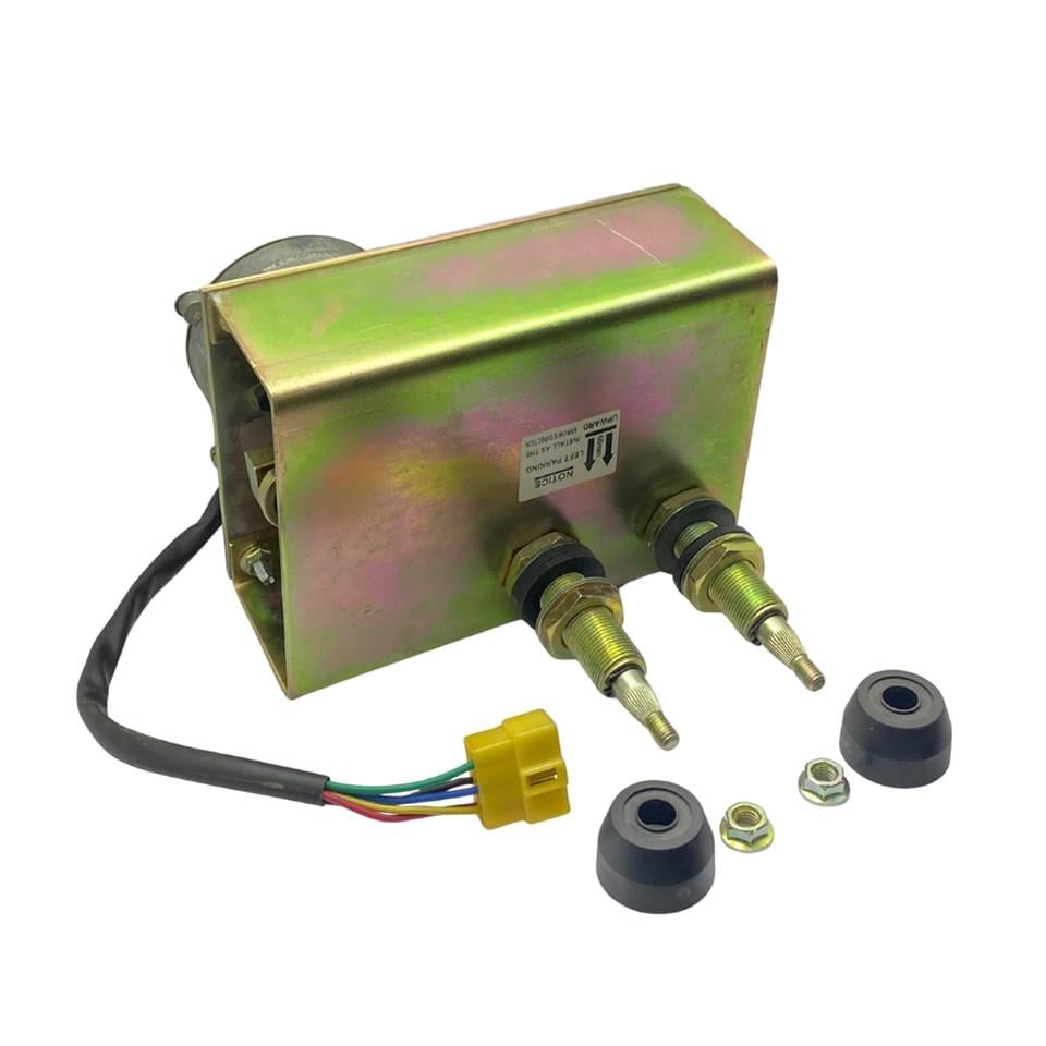 24V SİLECEK MOTORU MEKANİZMALI ÇİFT MİLLİ 70/70 (AÇIK) (BÜYÜK TİP) (190*140 MM)
