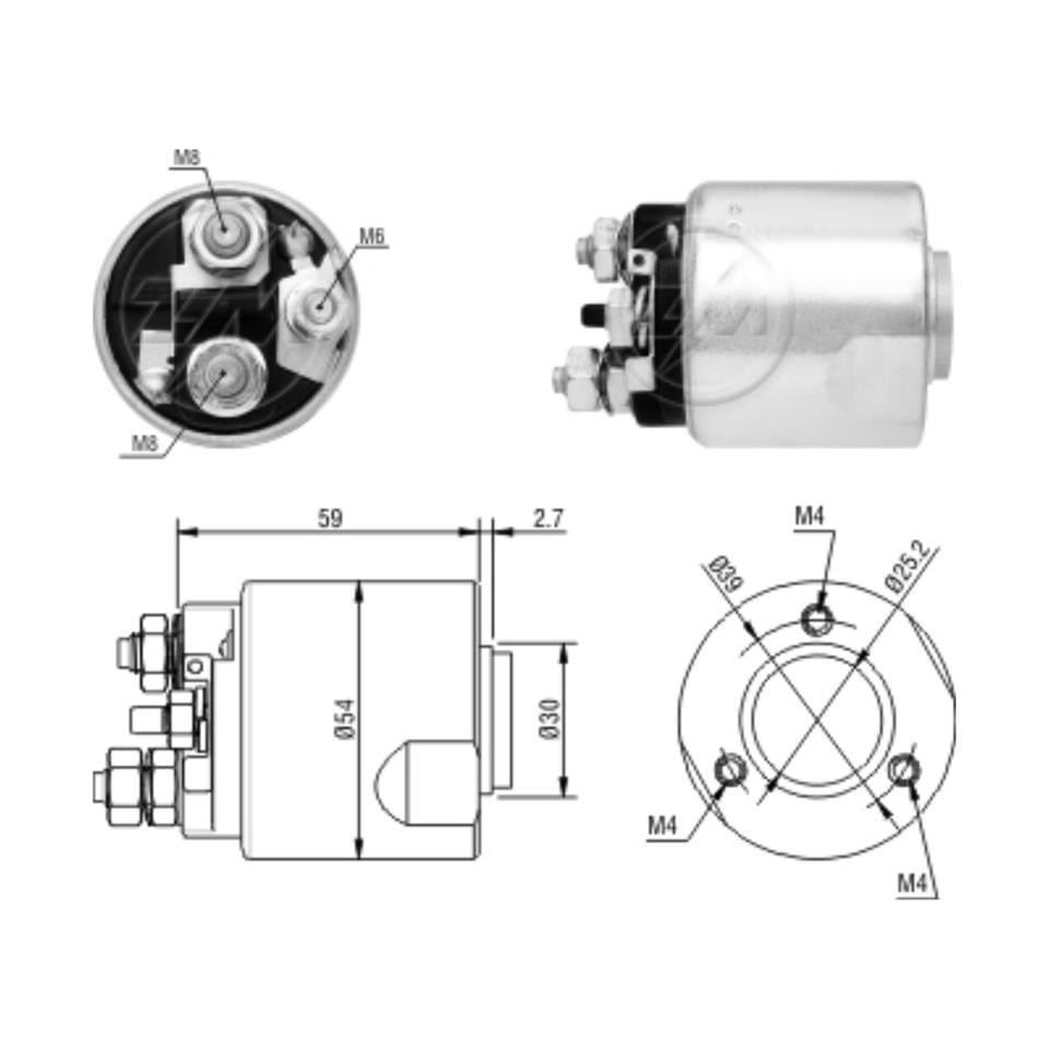 ZM 12V MARŞ OTOMATİĞİ (3 DELİK) M6 SOL