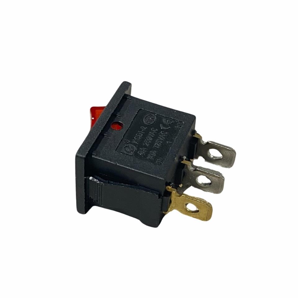 TUŞLU ANAHTAR MİNİ IŞIKLI (3 FİŞ) (ON-OFF) (20*12 MM) KIRMIZI