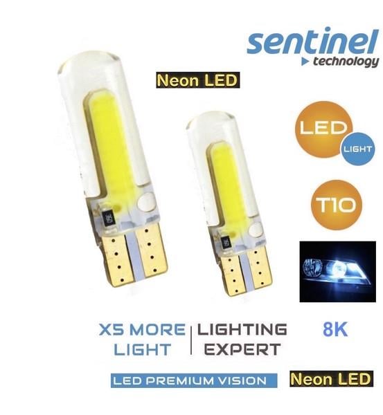 SENTINEL 12V DİPSİZ AMPUL T10 NEON LED 8000K SİLİKONLU MAVİ (2 AD)