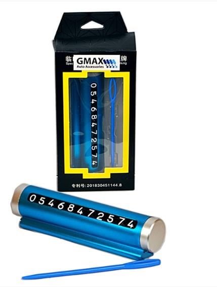 ARAÇ İÇİ TELEFON NUMARATIGI (PARK-TEL) (METALİK) MAVİ