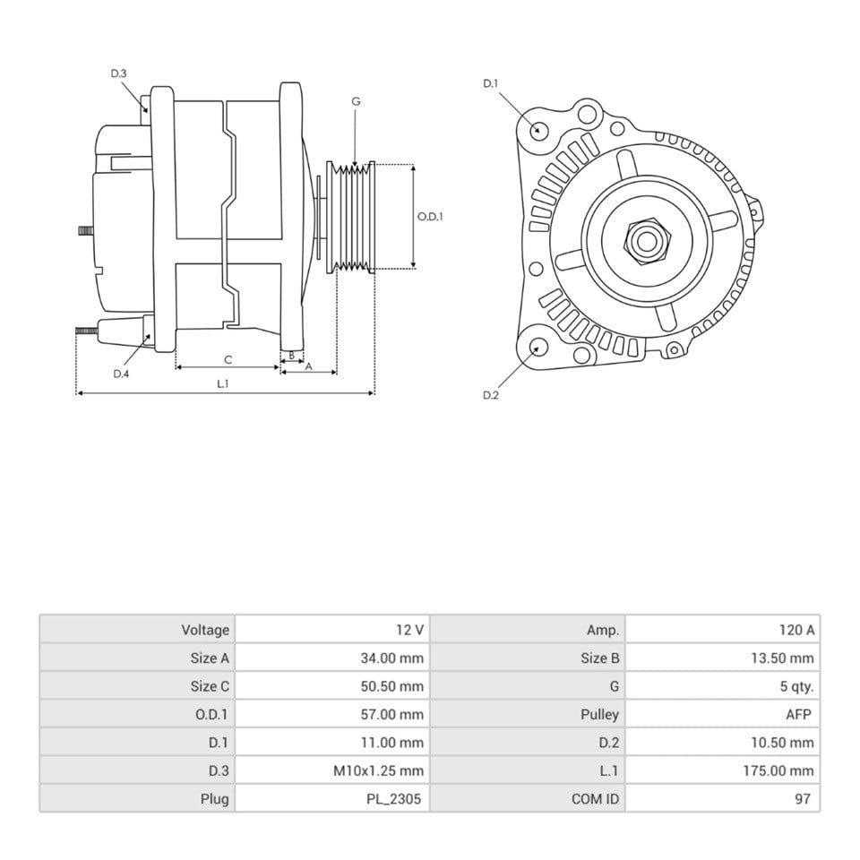 12V ALTERNATÖR DİNAMO 120 A (TEK FİŞ) (LIN) HYUNDAI ELANTRA IV/I20/I40-KIA CARENS IV/RIO/STONIC 