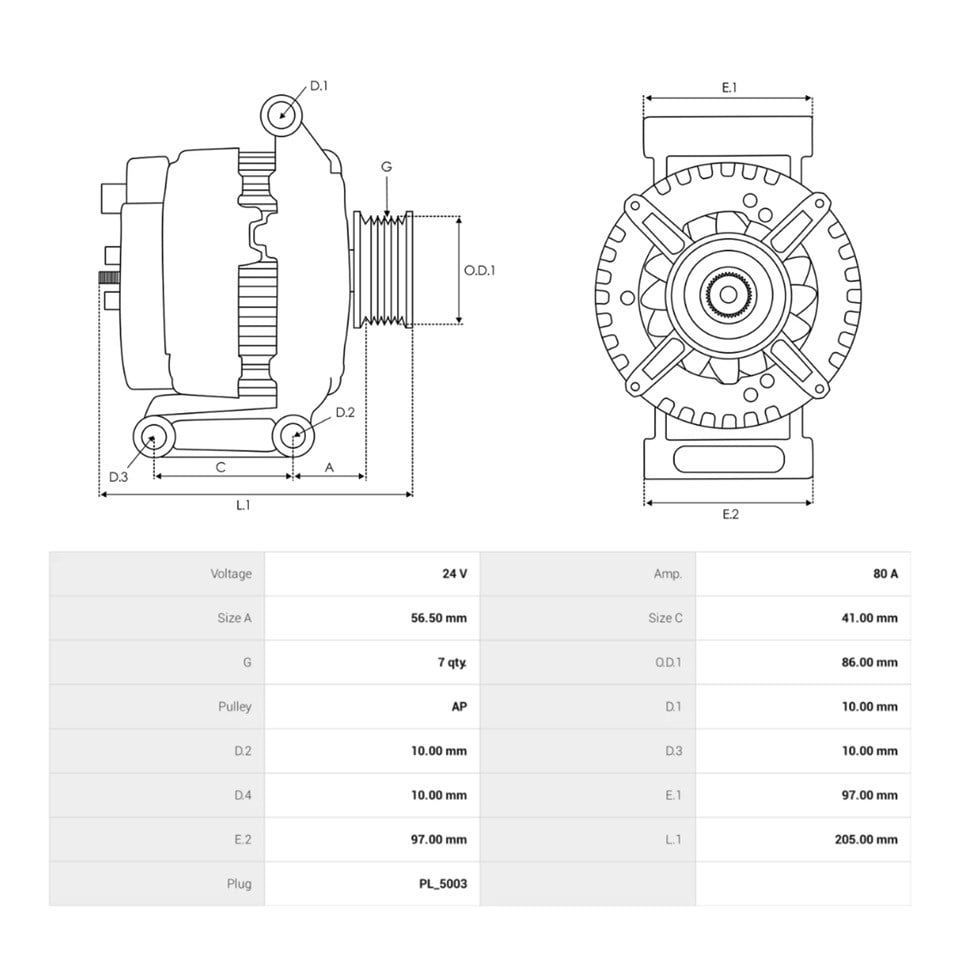 BOSCH 24V ALTERNATÖR DİNAMO 80A (W-L-15-S-DFM) DAF CF85/XF105 EURO5
