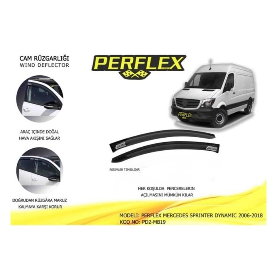 PERFLEX CAM RÜZGARLIĞI MUGEN VW CRAFTER-MERCEDES SPRINTER 2006-2018 (2 AD)