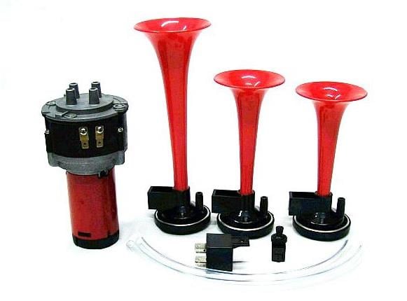 SEGER 12V 3'LÜ HAVALI KORNA (KOMPRESÖRLÜ)