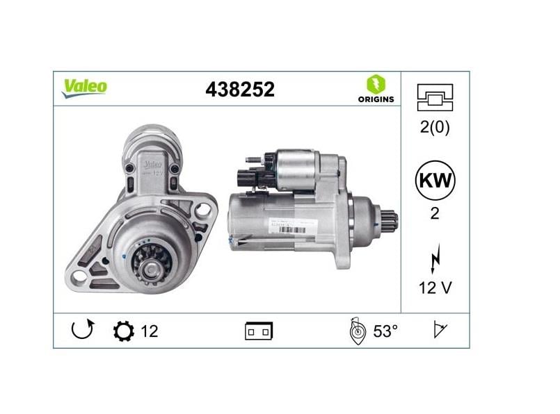 VALEO 12V MARŞ MOTORU 12 DİŞ 1.8 KW AUDI A3-SEAT LEON-SKODA OCTAVIA-VW GOLF VII/JETTA/POLO
