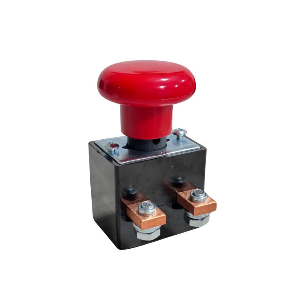 12V-110V ELEKTRİKLİ ACİL STOP BUTONU 250 A İTMELİ-ÇEKMELİ