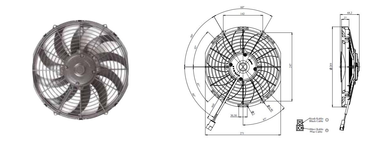 KORMAS 24V FAN MOTORU EMİCİ AKSİYEL 10 