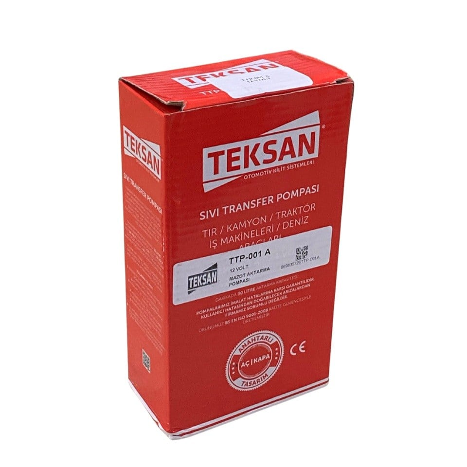 12V SIVI AKTARMA POMPASI (30 LT/DK) (SÜZGEÇLİ) (ÇIKIŞ 19 MM) (205*50 MM)