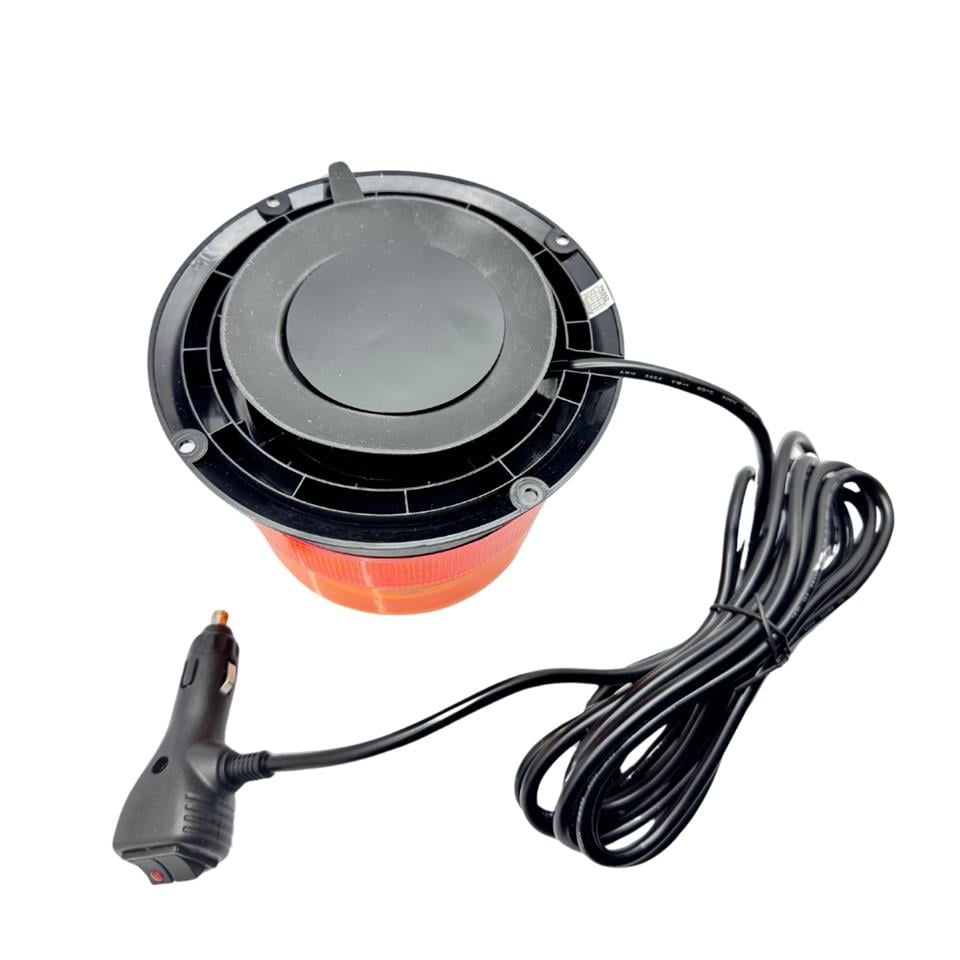 WOLFRAM 12V-24V ÇAKAR TEPE LAMBA 48 LEDLİ 10 FONKSİYONLU MIKNATISLI VAKUMLU ÇAKMAK FİŞLİ SARI E9
