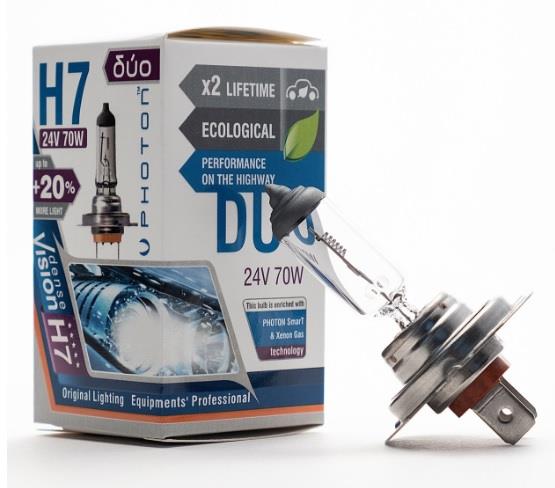 PHOTON 24V H7 AMPUL 70W +%20 FAZLA IŞIK (2 KAT UZUN ÖMÜRLÜ)