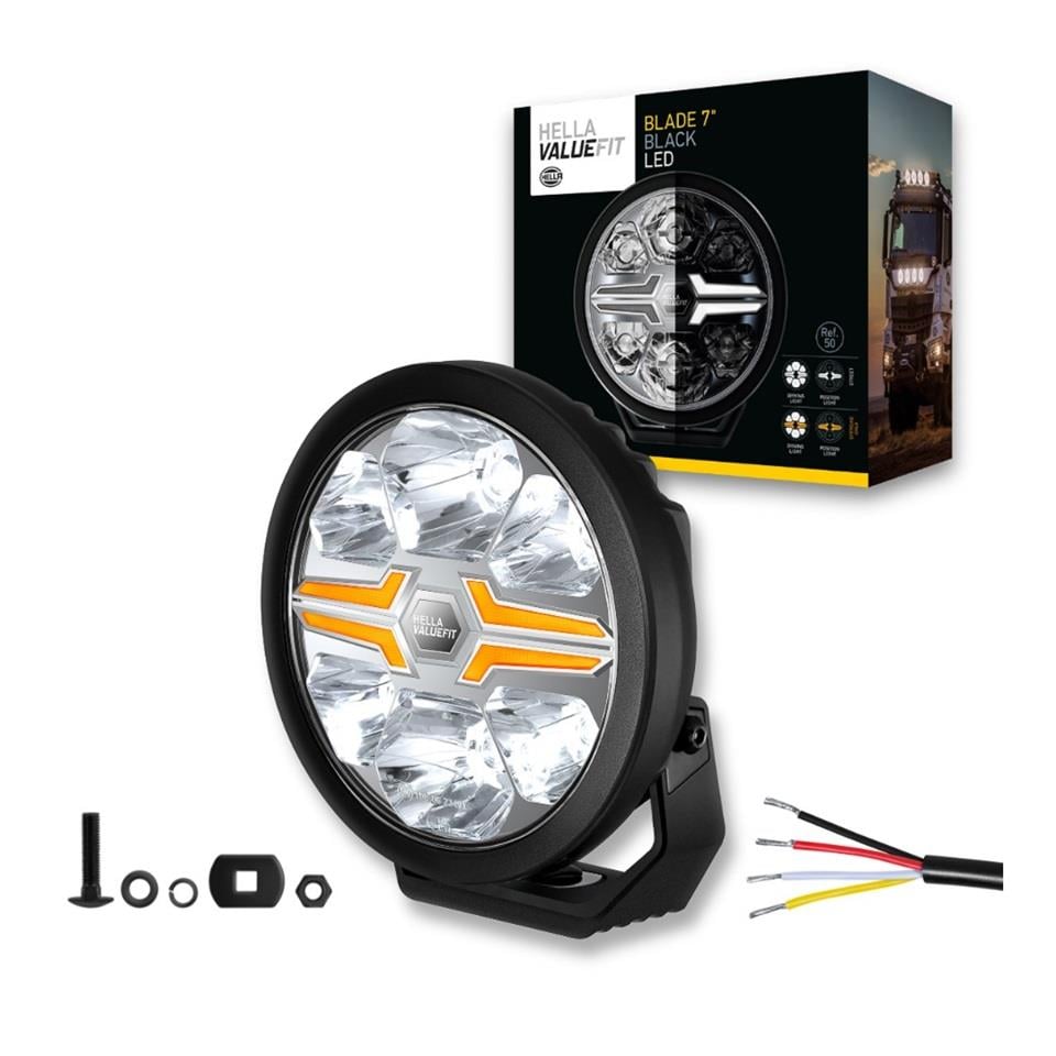 HELLA 12V-24V LED LAMBA OFF-ROAD YUVARLAK 3000 SARI-BEYAZ (198.5 MM)