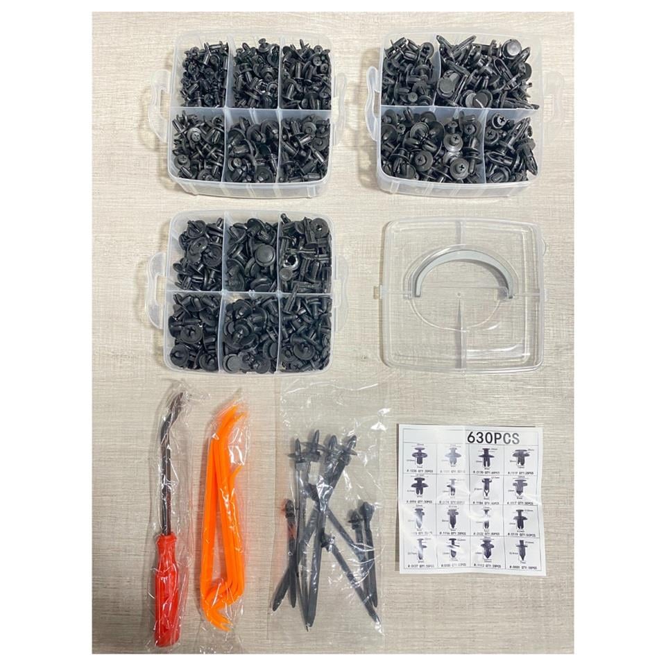 KAPI DÖŞEME-TAMPON-TORPİDO-TRİM PLASTİK PANEL OTO KLİPS SETİ (630 PARÇA)