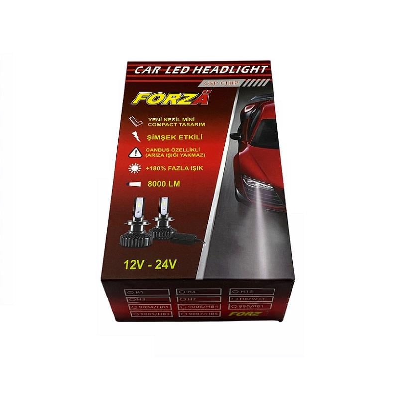 12V-24V H11 CSP LED XENON FAR AMPUL SETİ 55W 6500K 8000 LÜMEN CANBUS