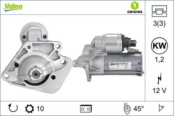 VALEO 12V MARŞ MOTORU (10 DİŞ/12 DİŞ 1.2 KW CW) DACIA-NISSAN-RENAULT 1.5 DCI 2005 >