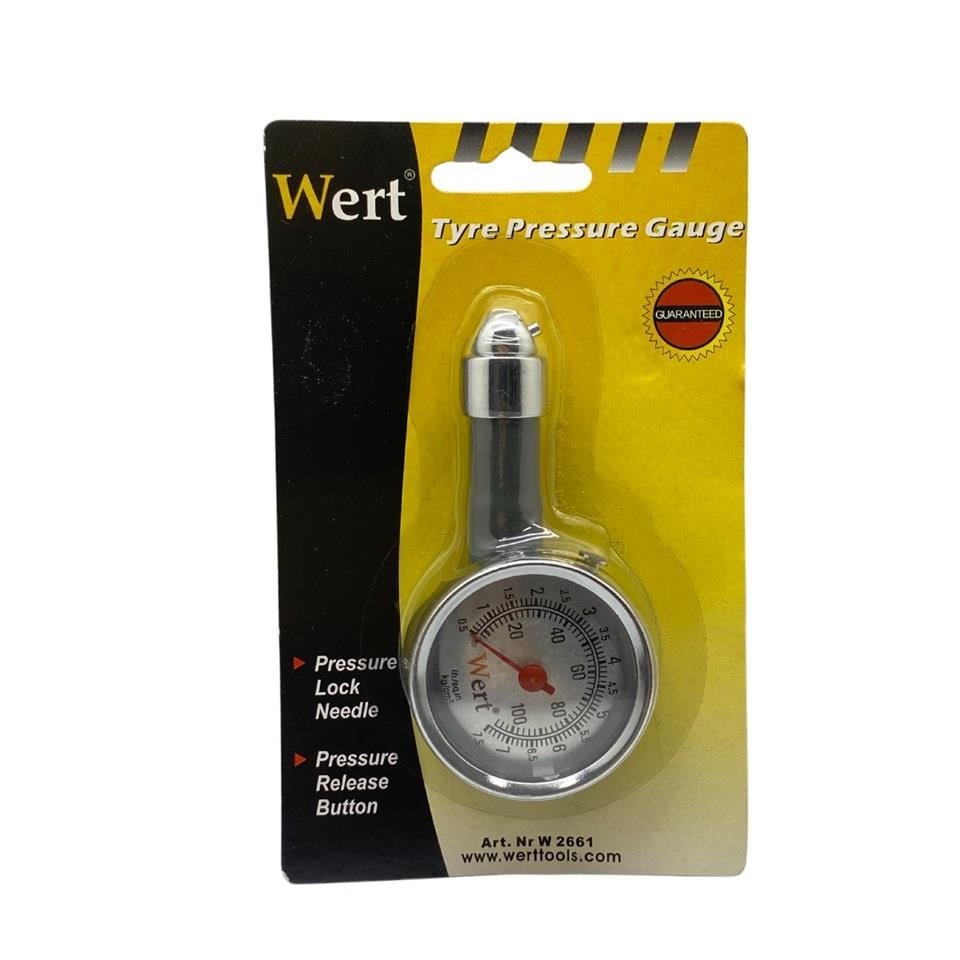 LASTİK HAVA BASINÇ ÖLÇER (0-100 psi / 0-7.5 bar) (ANALOG) (METAL)