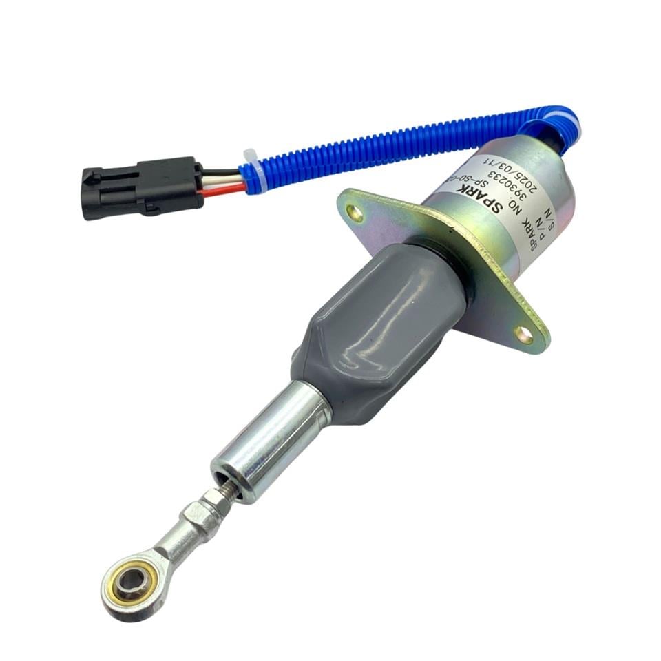 12V STOP SELENOİDİ KULAKLI (MAFSALLI-DELİK 6 MM) (SOKETLİ) CUMMINS MOTOR