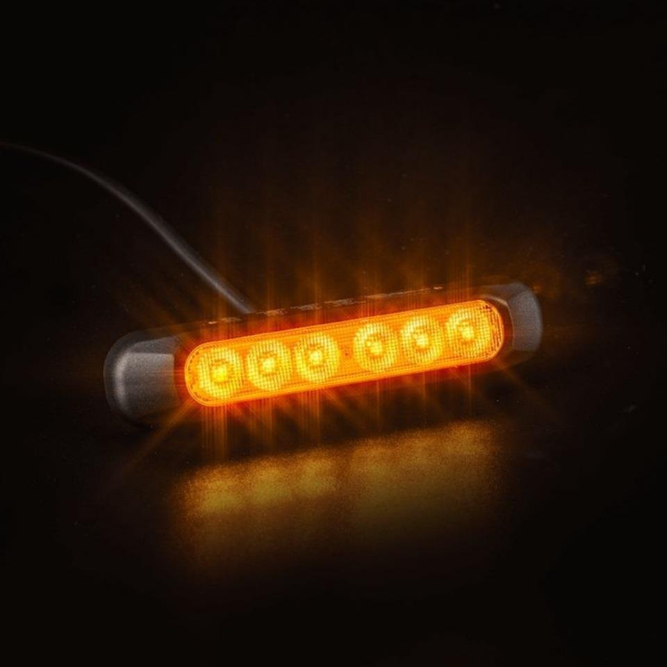 FRISTOM 12V-36V POZİSYON LAMBASI LEDLİ (2 FONKSİYONLU) (SARI-BEYAZ) (132*28 MM) E9