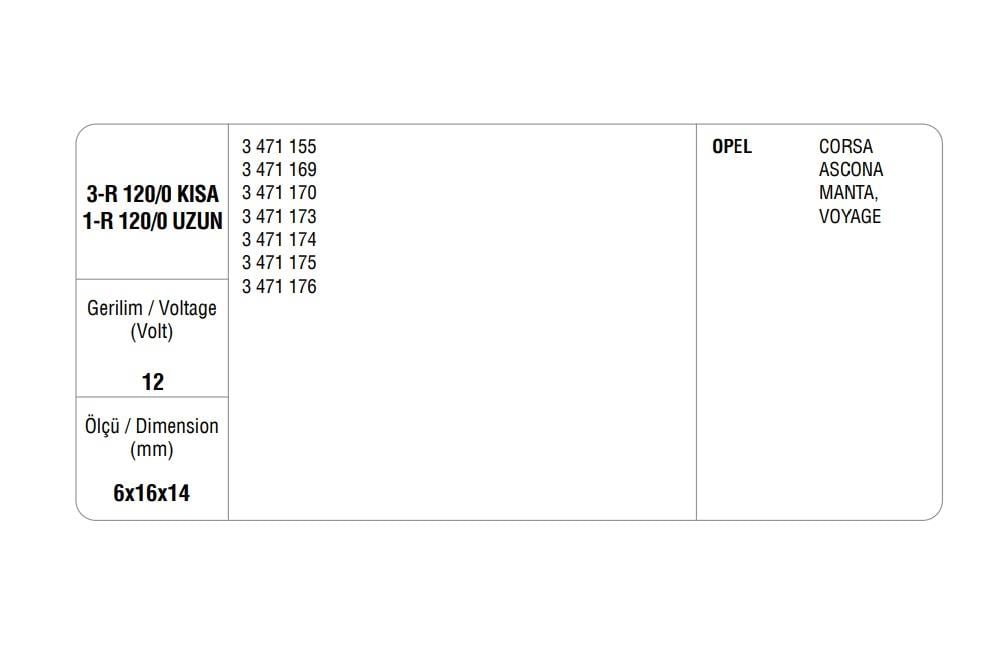 MEGA MARŞ KÖMÜRÜ DELCO EM OPEL (4 AD)