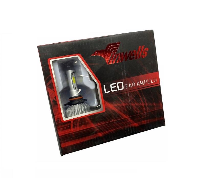 INWELLS 9V-32V HB3 9005 COB LED XENON FAR AMPUL SETİ 6000K 9000 LÜMEN