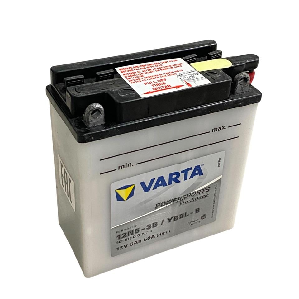 VARTA 12V 5 AH MOTOSİKLET AKÜSÜ 60 A (EN) (121*61*131) (12N5-3B) (YB5L-B) (A514)