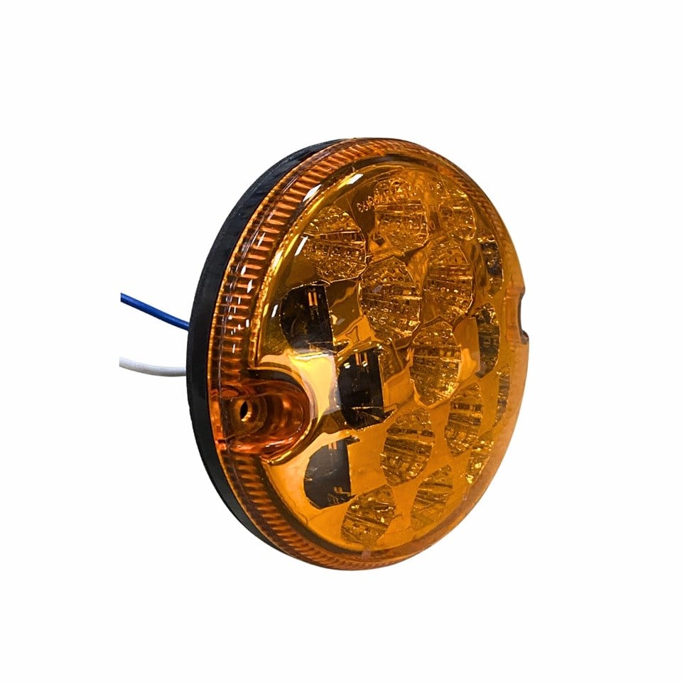 HELLA 12V-24V SİNYAL LAMBASI SARI (17 LEDLİ) (YUVARLAK 95 MM)