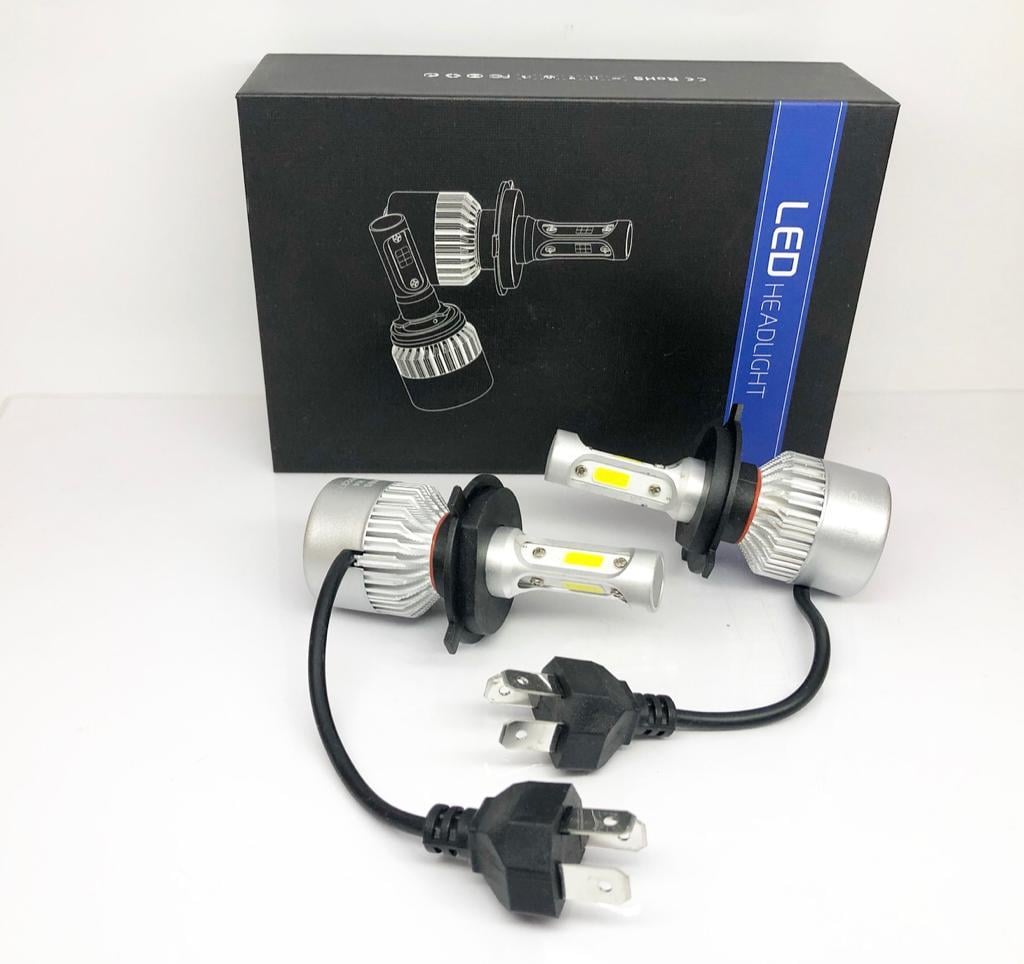 12V-24V H4 LED XENON FAR AMPUL SETİ 6500K 8000 LÜMEN (COB LED)