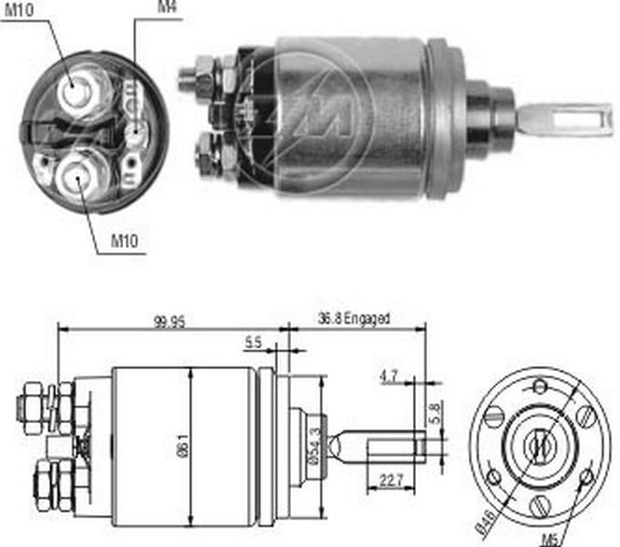 ZM 12V MARŞ OTOMATİĞİ BOSCH TİPİ EM (3 DELİK) (FLANŞLI)