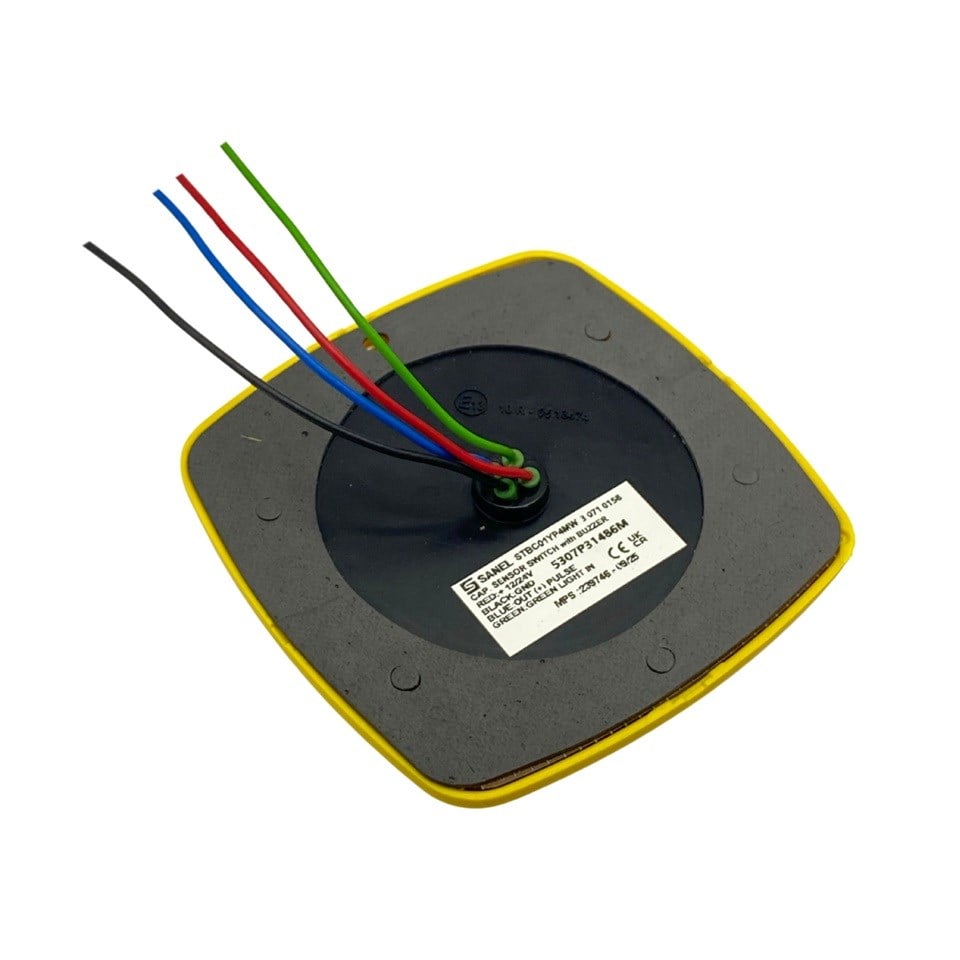 SANEL 9V-32V DOKUNMATIK BUTON (BUZZERLİ) (ENGELLİ) (SARI) (90*90 MM)