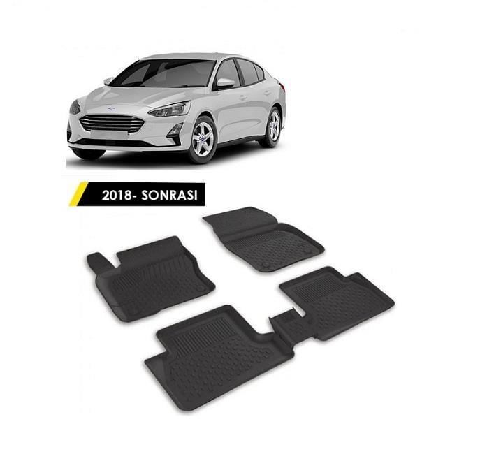 3D ARAÇ PASPASI (SİYAH) (4 PARÇA) FORD FOCUS SEDAN 2018 >