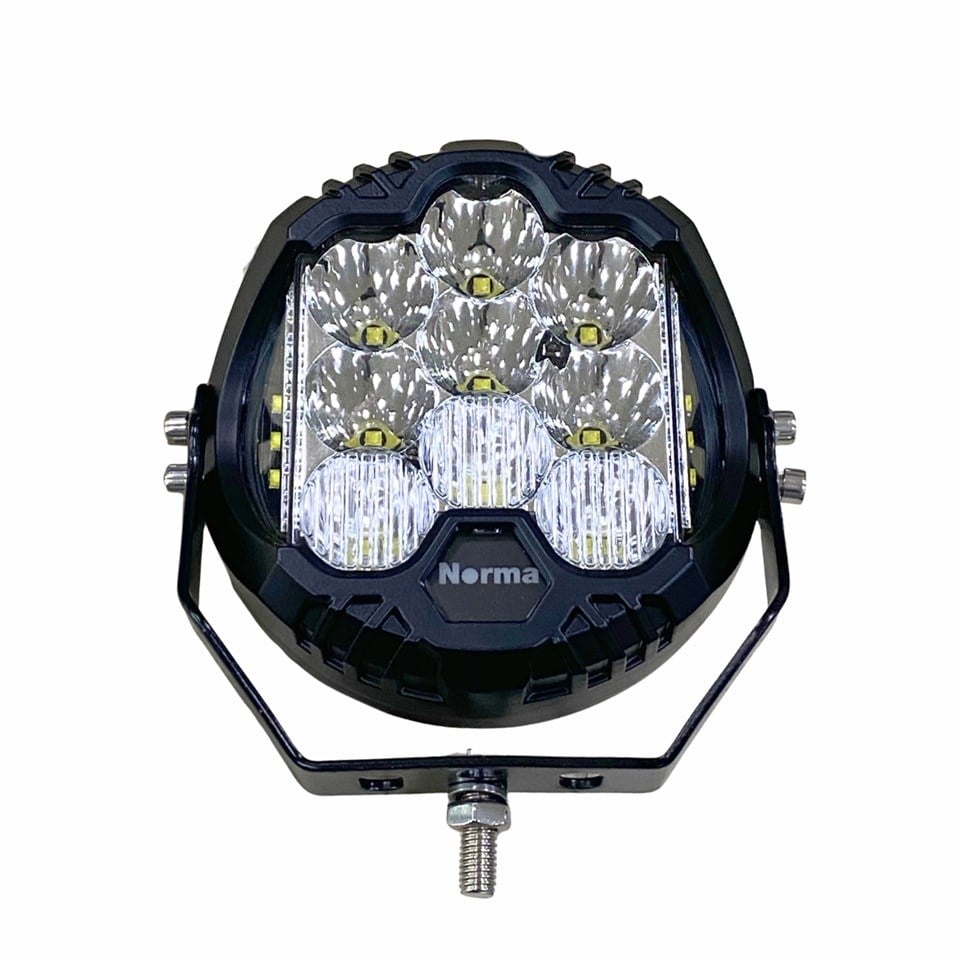 9V-80V LED LAMBA OFF-ROAD 3 FONKSİYONLU (9 LEDLİ) BEYAZ (YUVARLAK) (120 MM*50 MM)