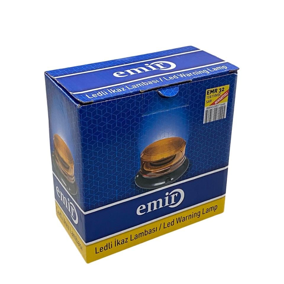 12V-110V ÇAKAR LAMBA LEDLİ 5 FONKSİYONLU MIKNATISLI ÇAKMAK FİŞLİ SARI (ALÇAK TİP) (147*70 MM) E9