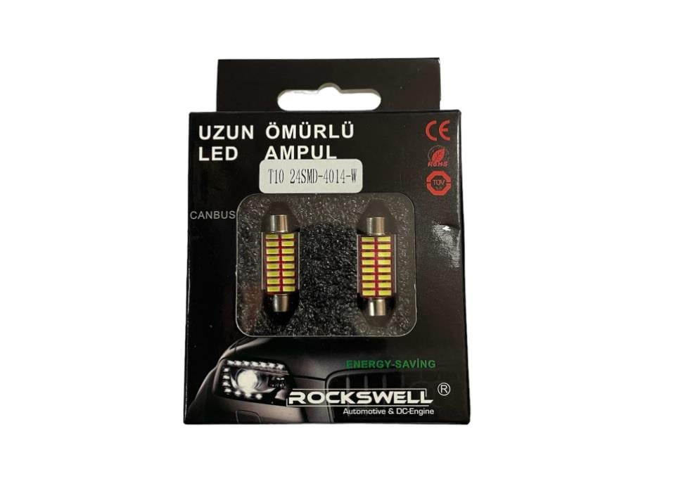 12V SOFİT AMPUL 16 LEDLİ BEYAZ 6000K (36 MM) (2 AD)
