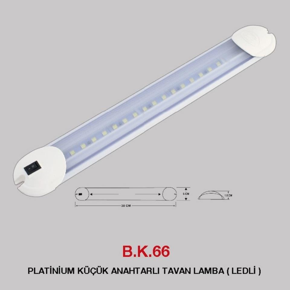 24V FLORESAN TAVAN LAMBASI ANAHTARLI BEYAZ (LEDLİ) (380*50*15 MM)