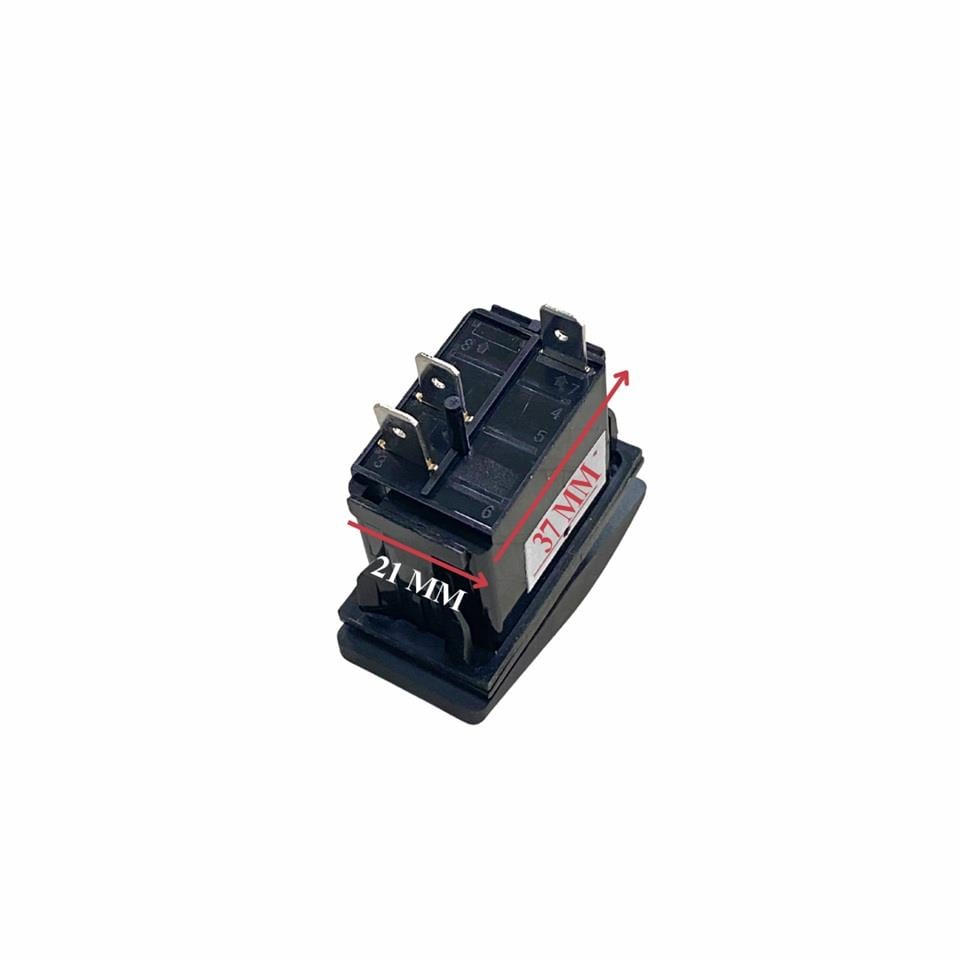 TUŞLU ANAHTAR IŞIKLI KIRMIZI HAVALANDIRMA (3 FİŞ) (TEK DEVRE) (12V 20A DC/24V 10A DC) MARİN