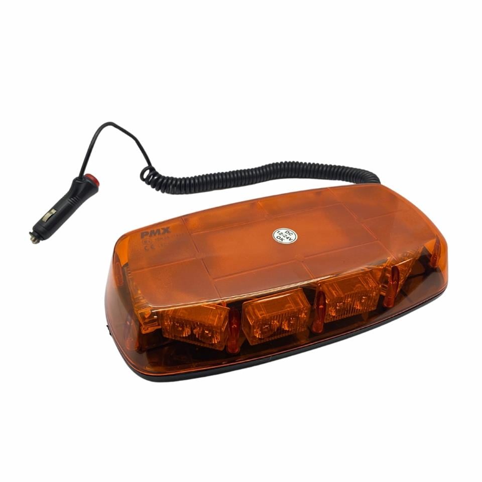 12V-24V ÇAKAR FLAŞ TEPE LAMBASI LEDLİ SARI (MIKNATISLI-VANTUZLU) (3 FONKSİYONLU) (300*150 MM)