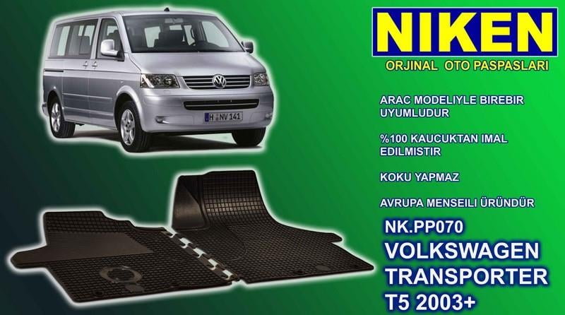 ARAÇ PASPASI KAUÇUK (SİYAH) (2 PARÇA) VW TRANSPORTER 2003 > 