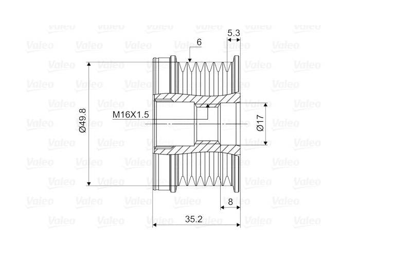 VALEO ALTERNATÖR KASNAK RULMANLI 6-KANAL MERCEDES SPRINTER-SSANGYONG