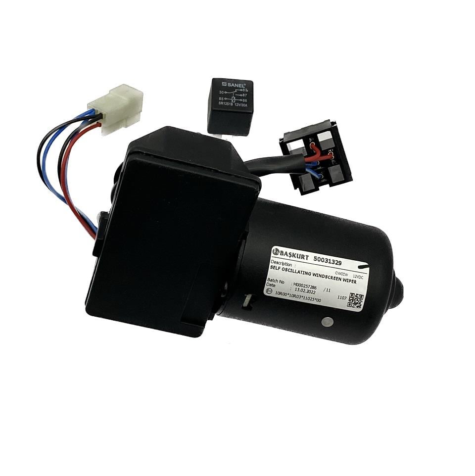 BAŞKURT 12V SİLECEK MOTORU TEK MİLLİ 90° KABİN (RÖLELİ)