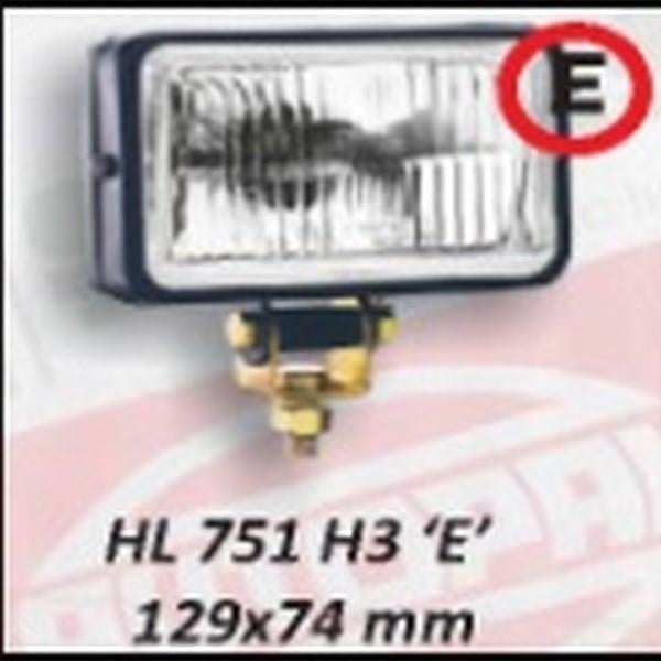 12V DİKDÖRTGEN SİS LAMBASI METAL BEYAZ (AMPULLÜ) (130 X 78)