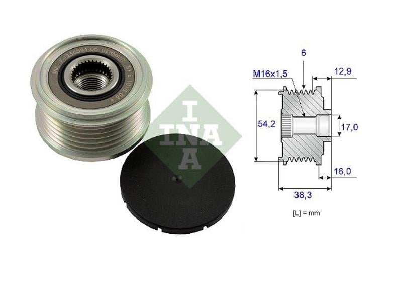 INA ALTERNATÖR KASNAK RULMANLI 6-KANAL CITROEN-FORD-PEUGEOT